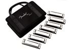Fender Blues Deluxe Harmonicas 7 Pack with Case Front View